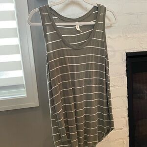 Fabletics Striped Olive Green Sleeveless Top